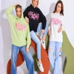 تيشرت اسود / ابيض / مينت جرين