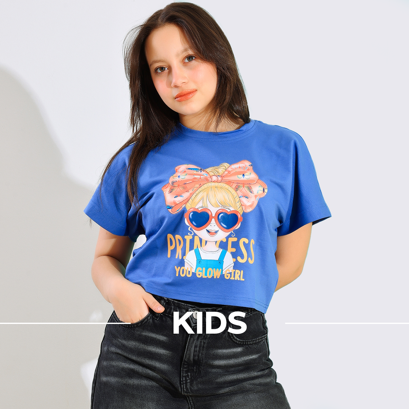 Girls’ long sleeve cotton t-shirt – soft winter fabric with cute print by FIA